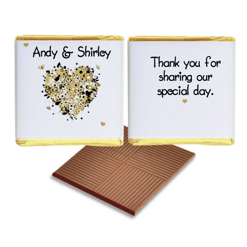 Gold and Black Heart Wedding Favour