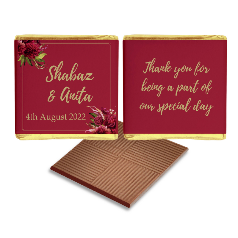 Red Floral Wedding Favour