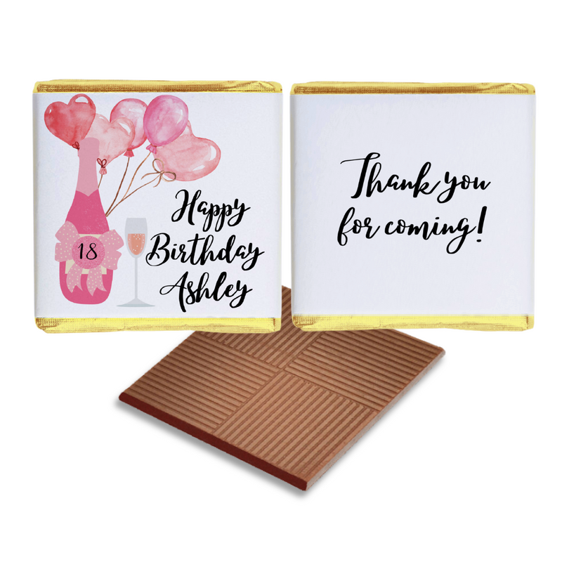 18th Birthday Pink Hearts Chocolates Favours