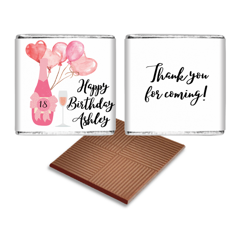 18th Birthday Pink Hearts Chocolates Favours