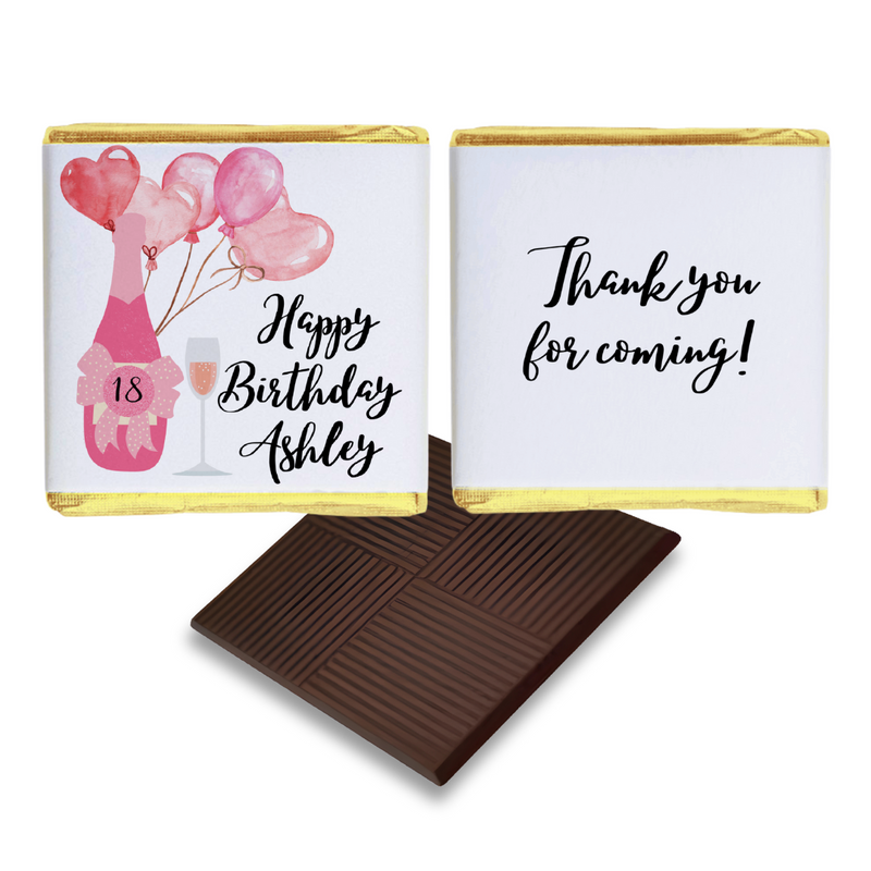 18th Birthday Pink Hearts Chocolates Favours