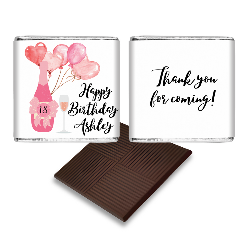 18th Birthday Pink Hearts Chocolates Favours