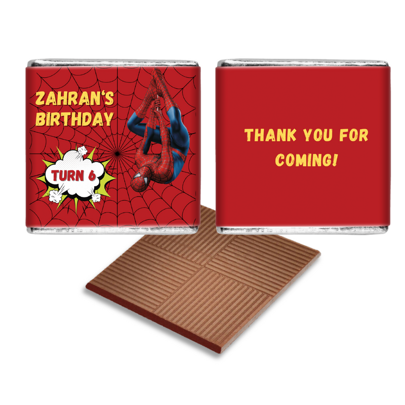 Spiderman Birthday Chocolates