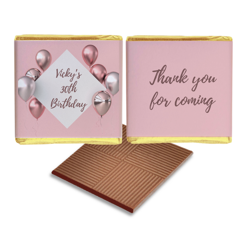Pink & Silver Balloon Birthday Chocolates
