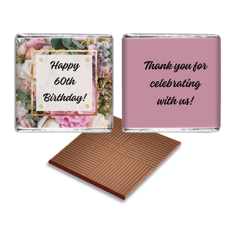 Floral Theme 60th Birthday Chocolates