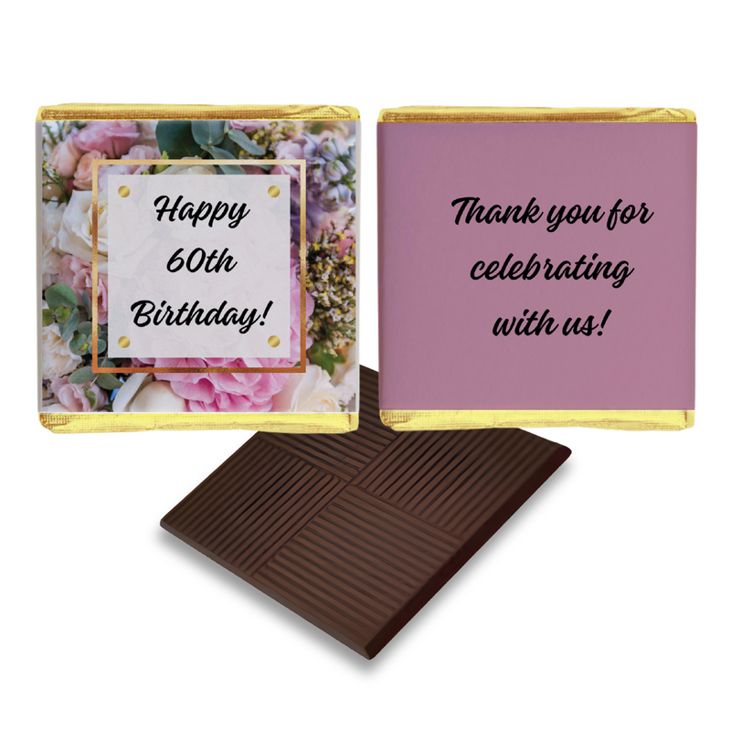 Floral Theme 60th Birthday Chocolates