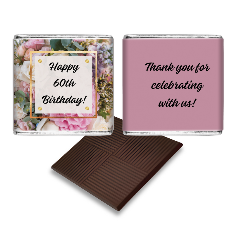 Floral Theme 60th Birthday Chocolates