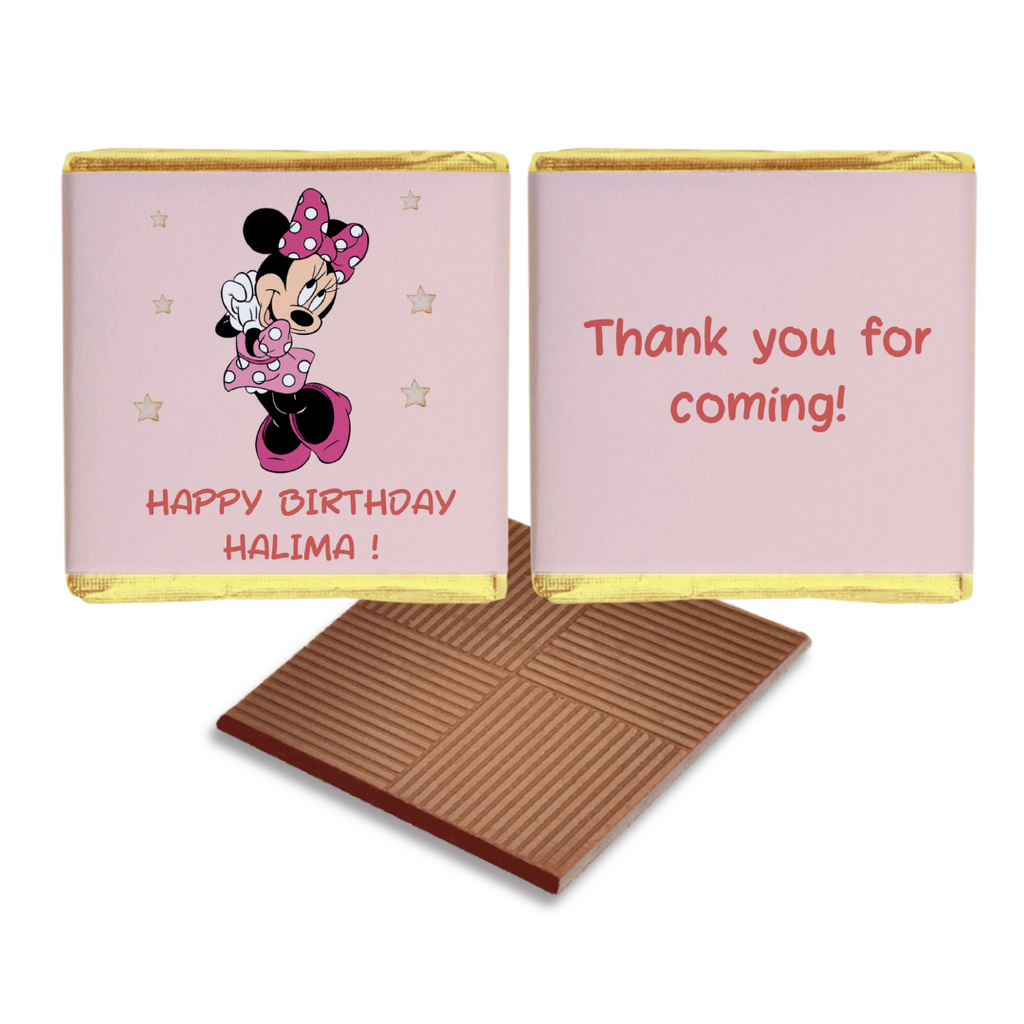 Minnie Mouse Personalised Chocolate Birthday Favours