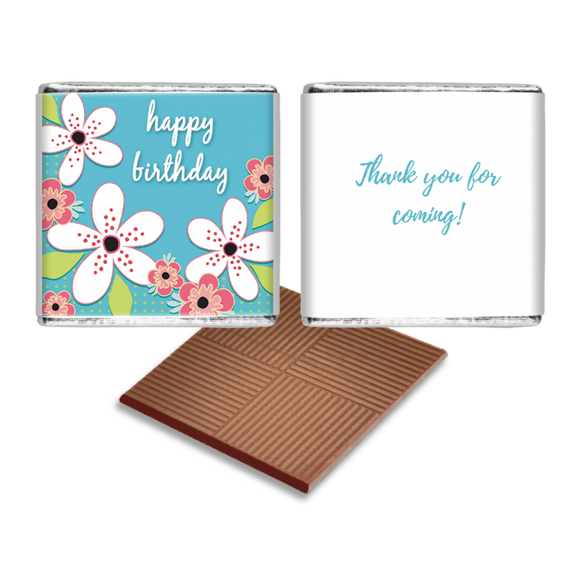 White and Turquoise Floral Party Favours