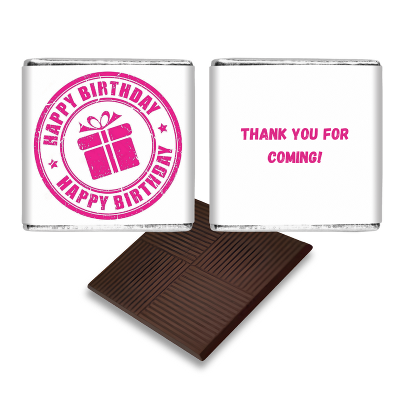 Pink Happy Birthday Stamp Effect Birthday Chocolates