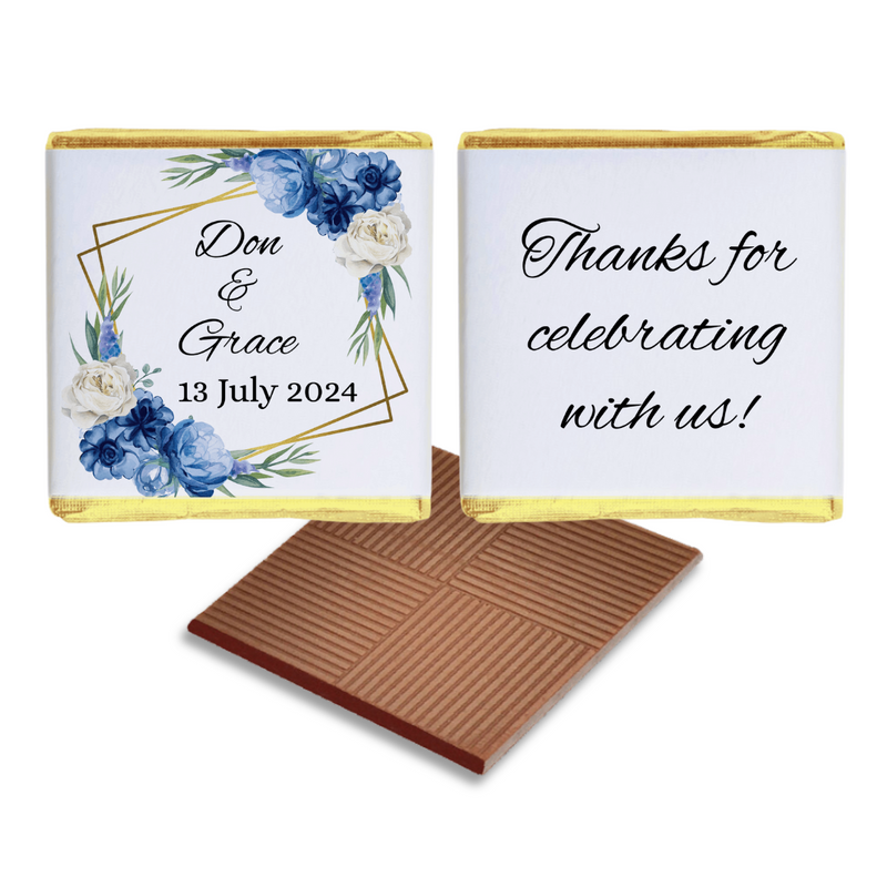 Blue and White Floral Wedding Favour