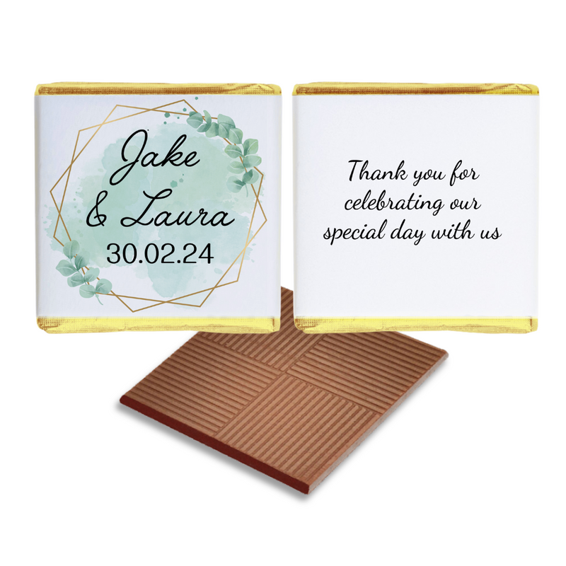 Green Leaves Personalised Wedding Favour
