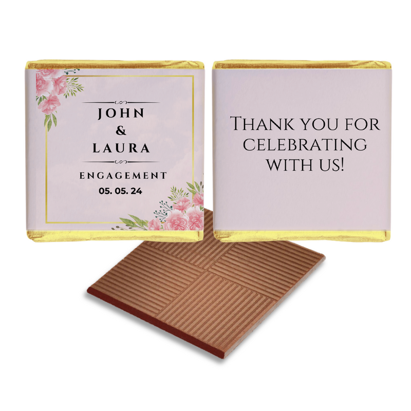 Minimalist Pink Floral Wedding Favour