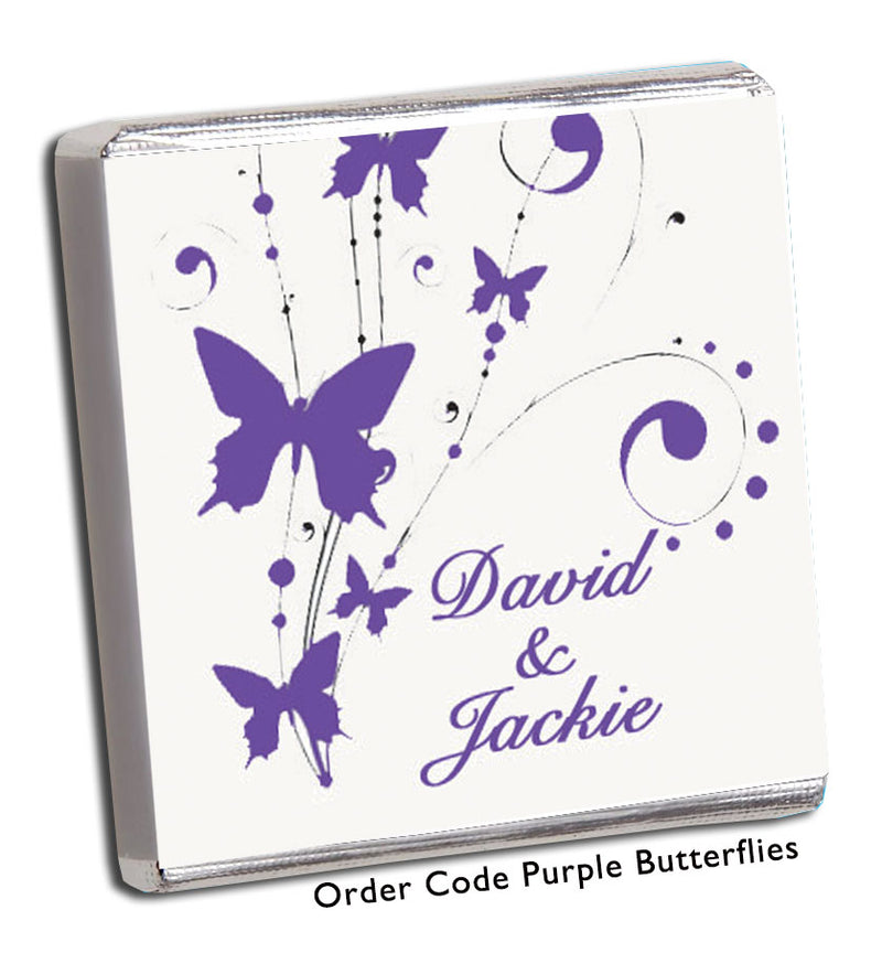 purple butterfly personalised wedding favour