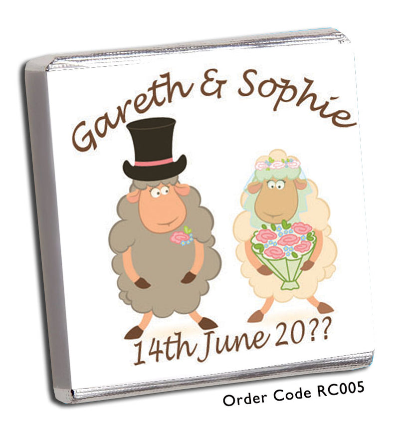 cartoon sheep getting married