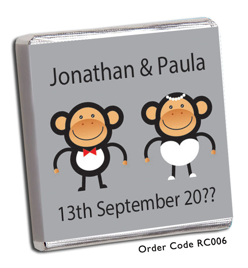 two cartoon monkeys on grey background