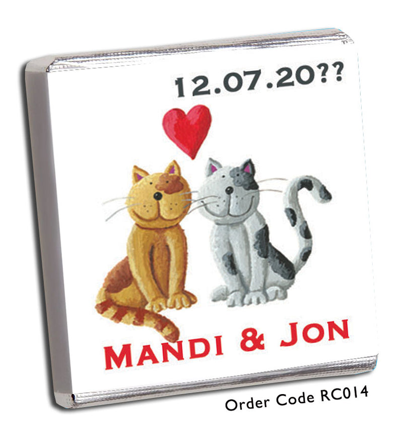 ginger and grey cat with red love heart