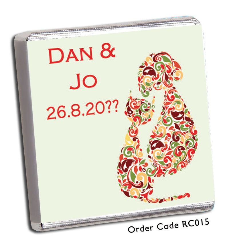 Multi colour cat design wedding favours