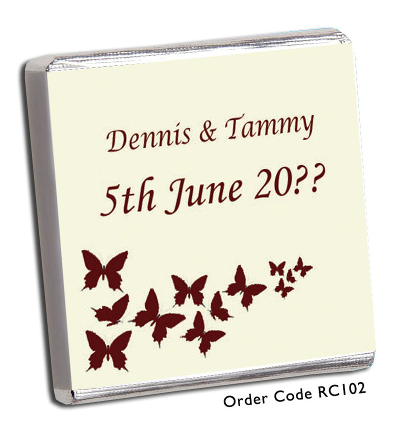 Maroon butterfly wedding favour