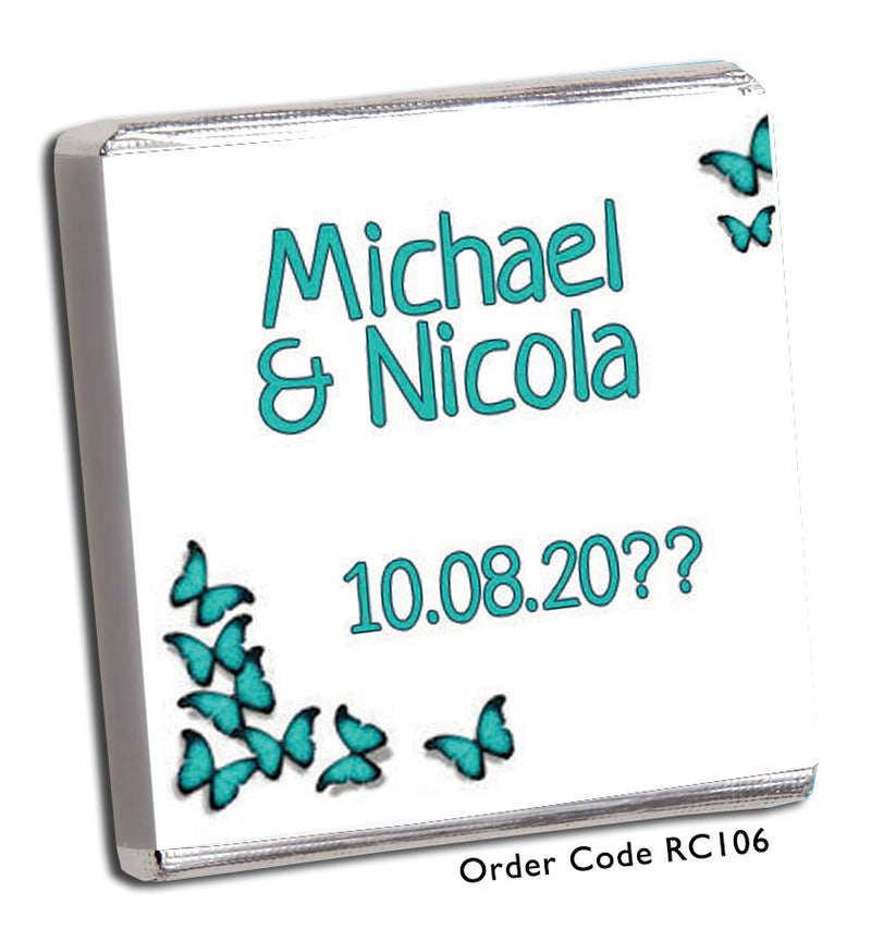 turquoise butterfly wedding favour