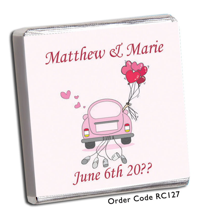 pink VW beetle wedding favour.