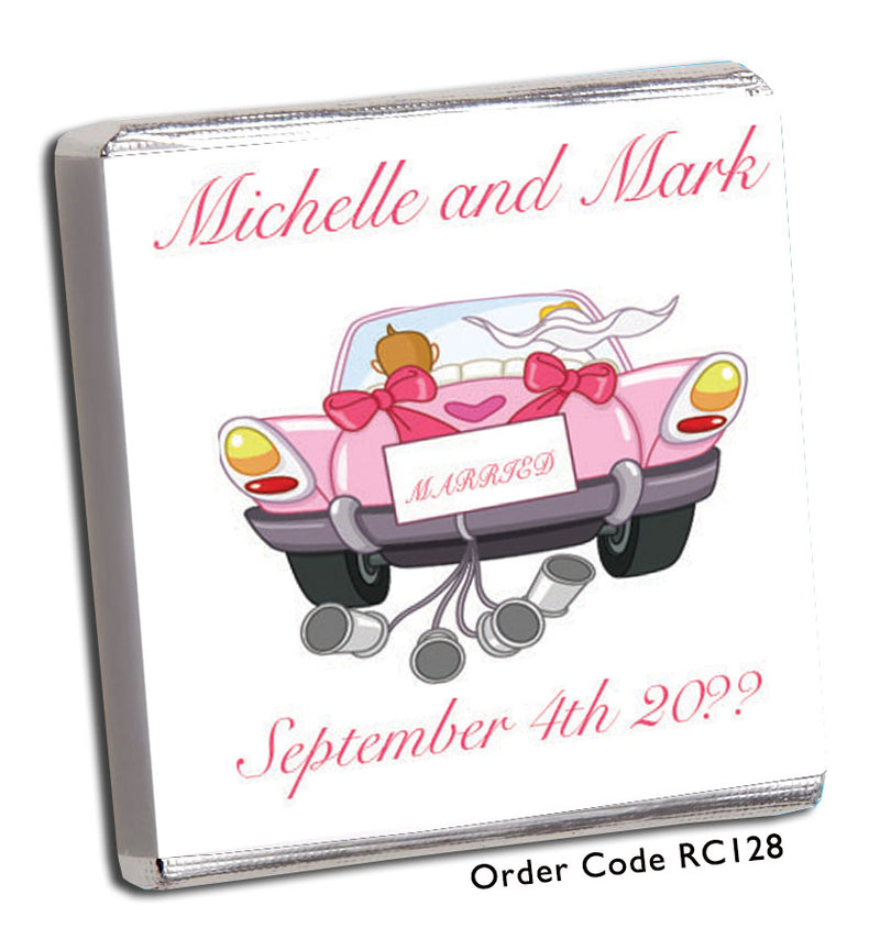 pink american cadillac wedding favour
