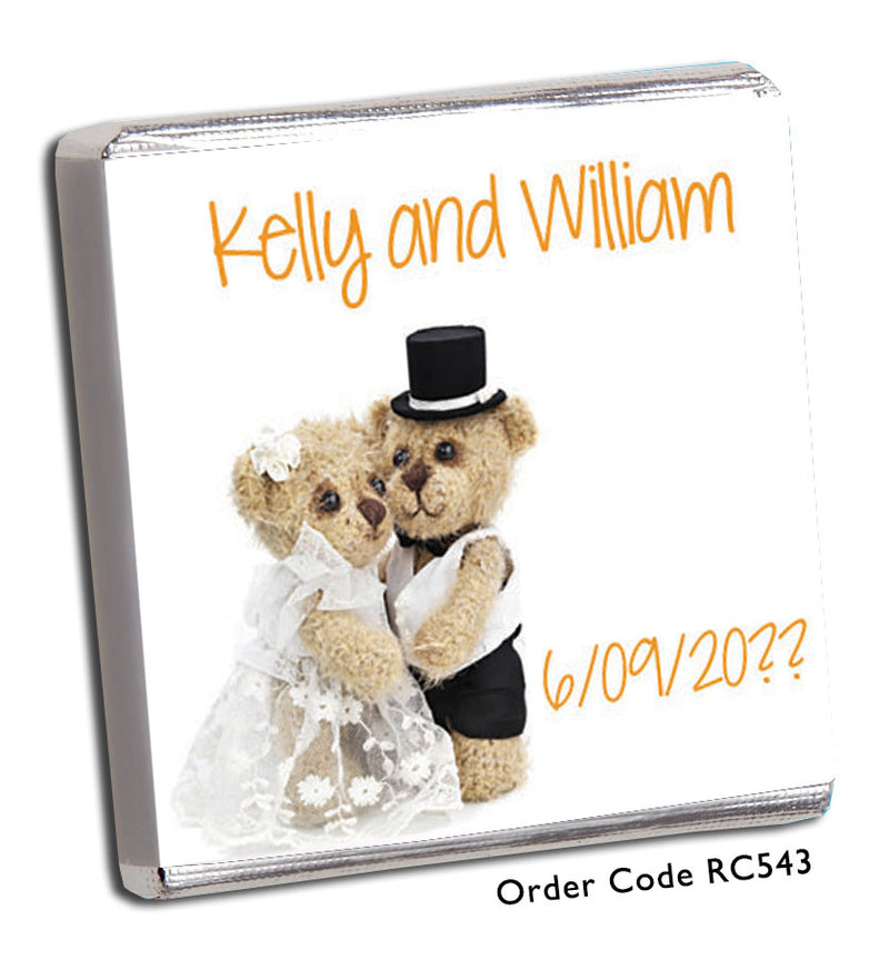 teddy bear bride and groom wedding favour