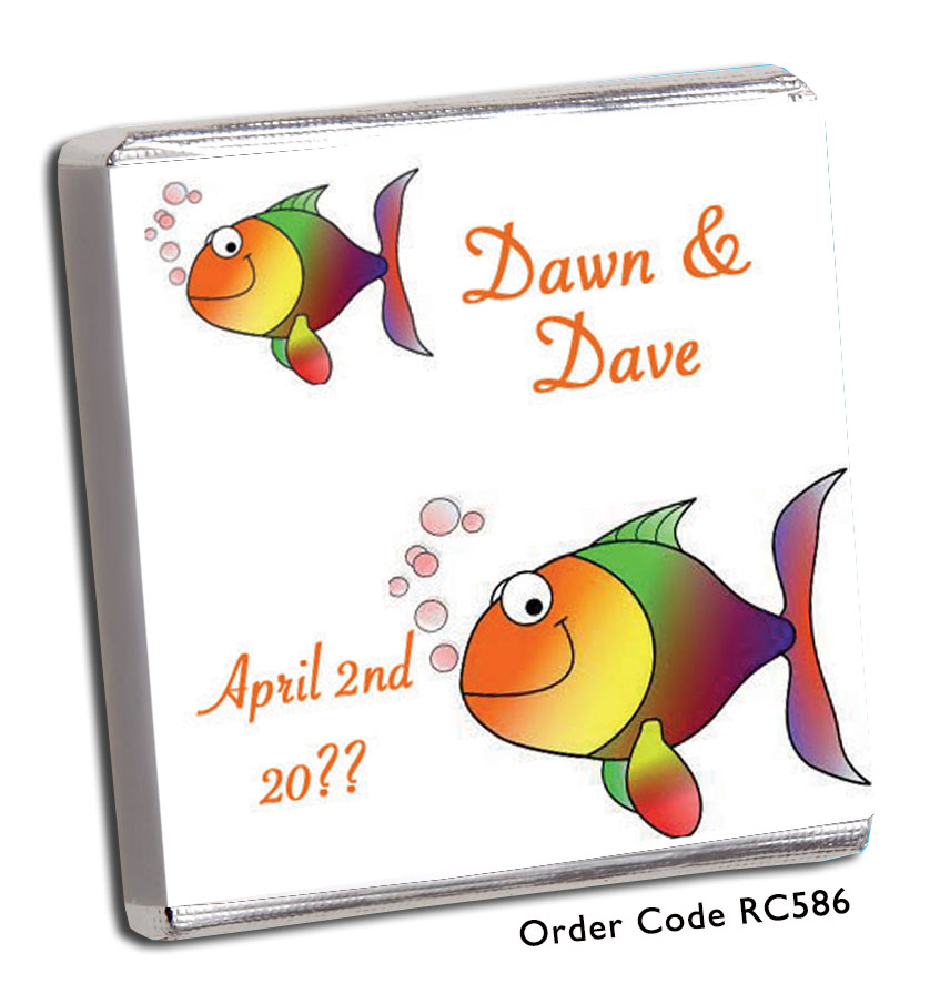 tropical fish themed wedding favour