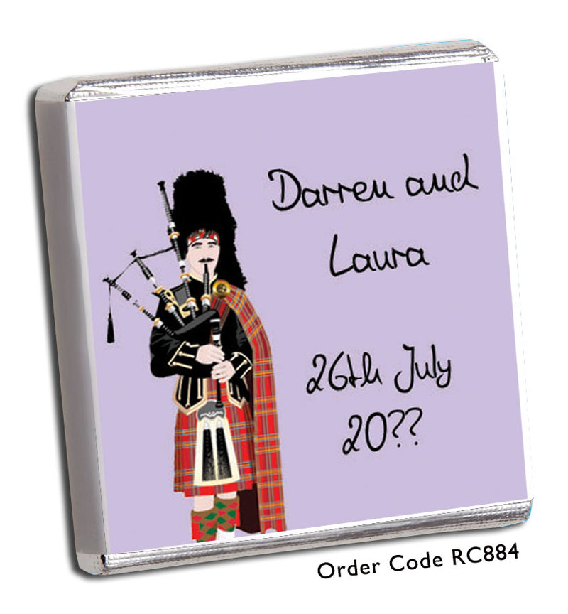 Scottish piper themed wedding favour
