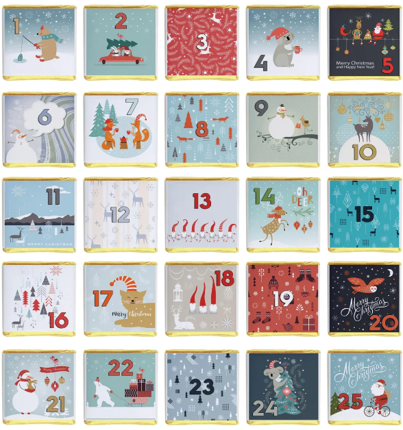 25 Chocolate Advent Calendar – Christmas Countdown Treats Advent1