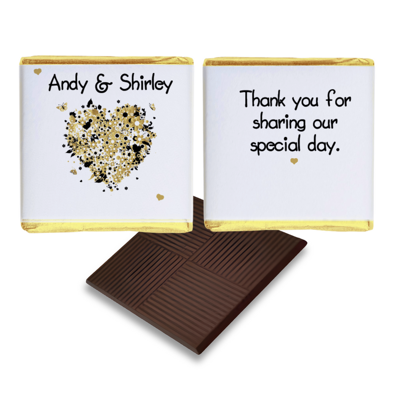 Gold and Black Heart Wedding Favour