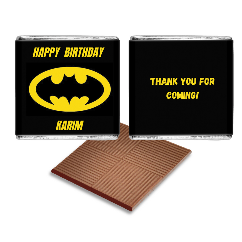 Batman Personalised Chocolate Birthday Favours