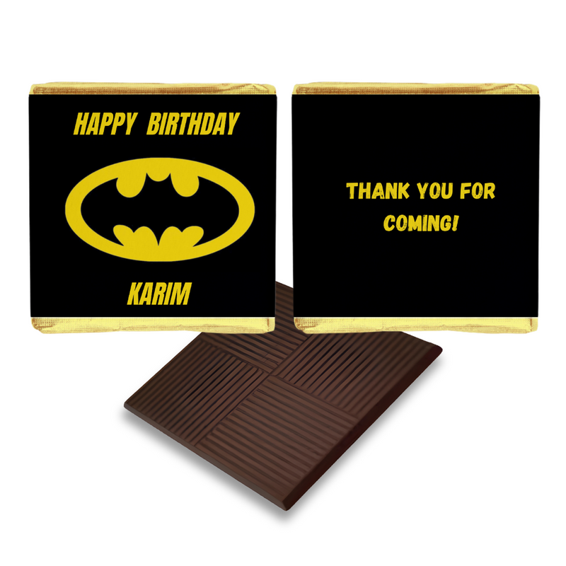 Batman Personalised Chocolate Birthday Favours