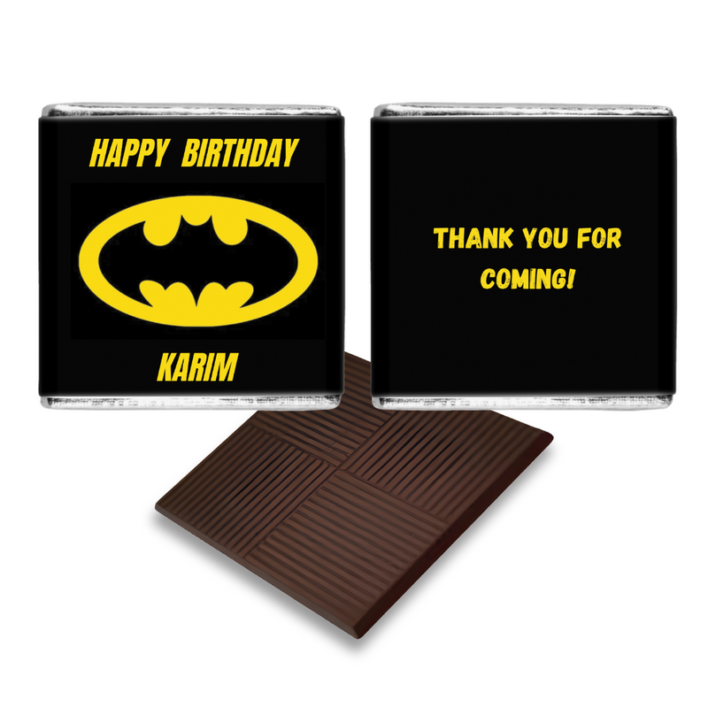 Batman Personalised Chocolate Birthday Favours