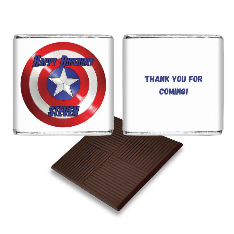 Captain America Personalised Chocolate Birthday Favours