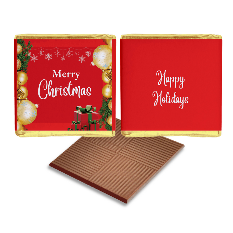 Red and Gold Christmas Personalised Chocolates