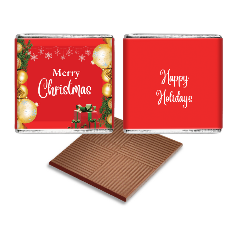 Red and Gold Christmas Personalised Chocolates