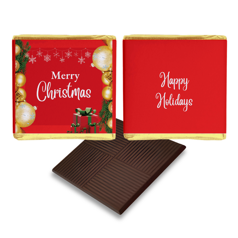 Red and Gold Christmas Personalised Chocolates