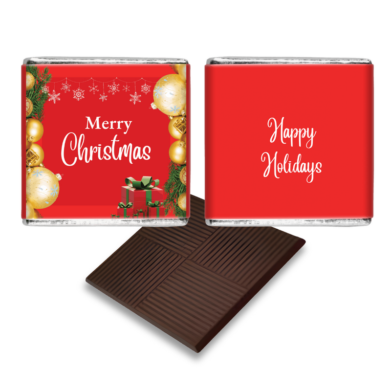 Red and Gold Christmas Personalised Chocolates