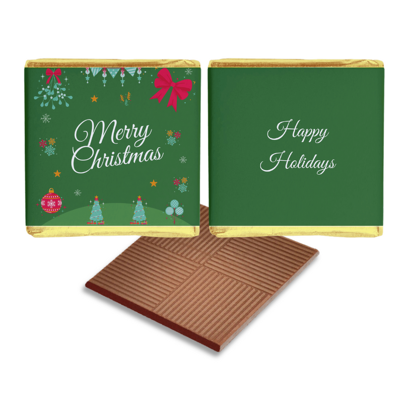 Green Merry Christmas Personalised Chocolates