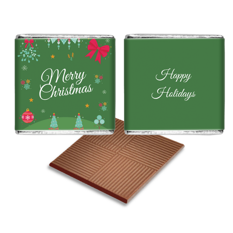 Green Merry Christmas Personalised Chocolates