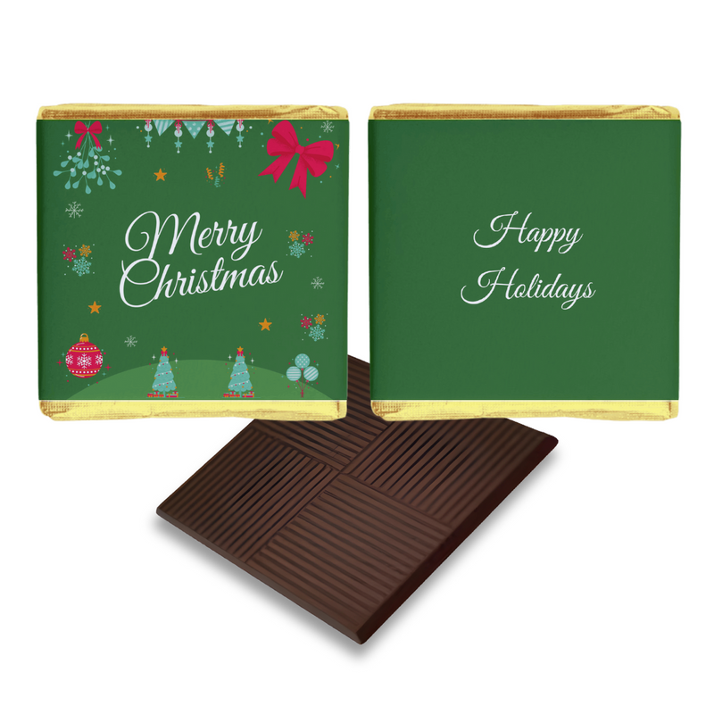 Green Merry Christmas Personalised Chocolates