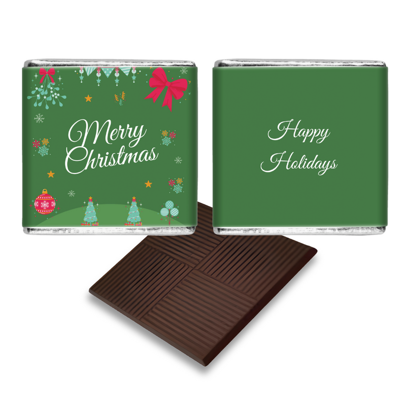 Green Merry Christmas Personalised Chocolates