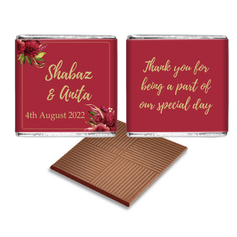 Red Floral Wedding Favour