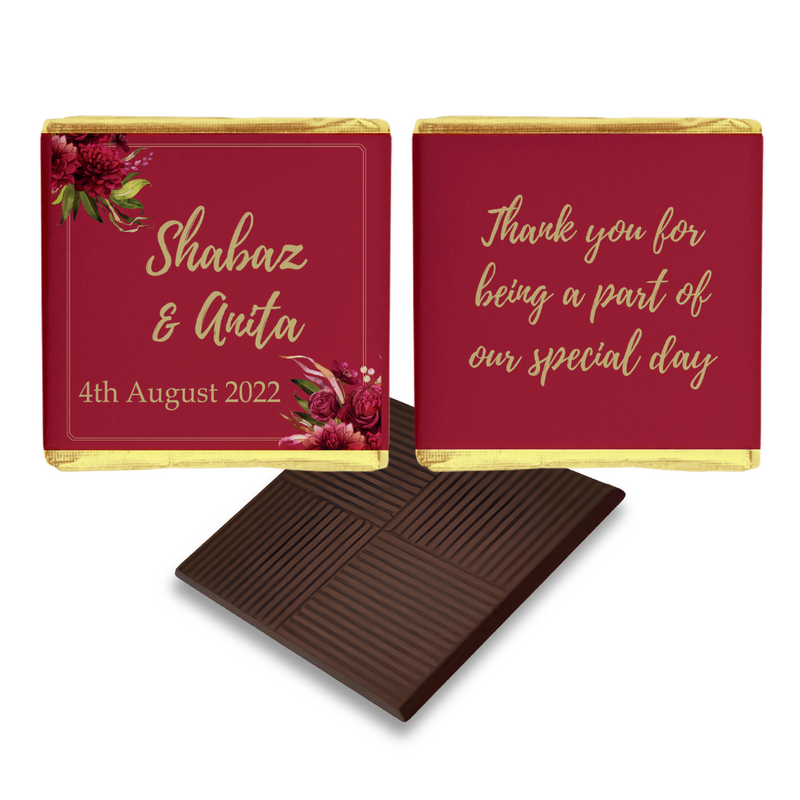 Red Floral Wedding Favour