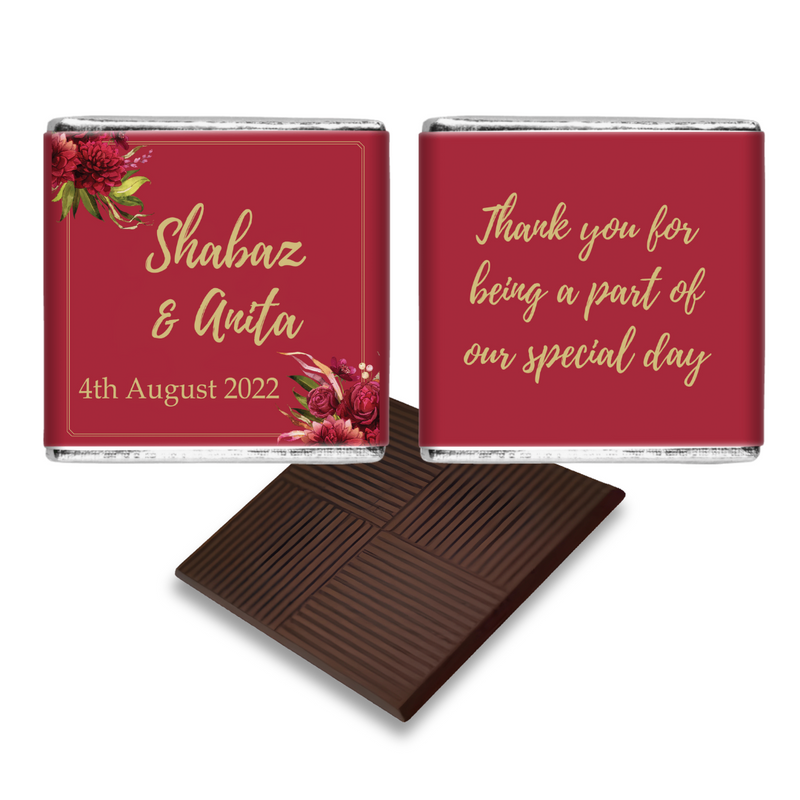 Red Floral Wedding Favour