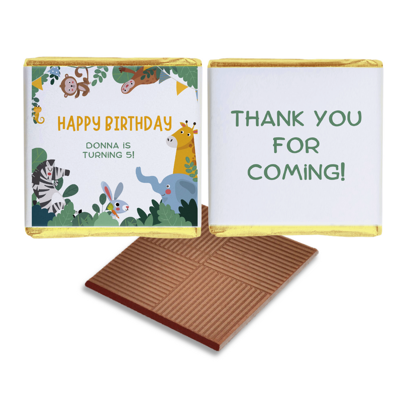 Safari Birthday Chocolate Favour