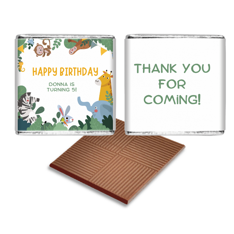 Safari Birthday Chocolate Favour