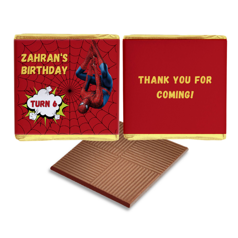 Spiderman Birthday Chocolates