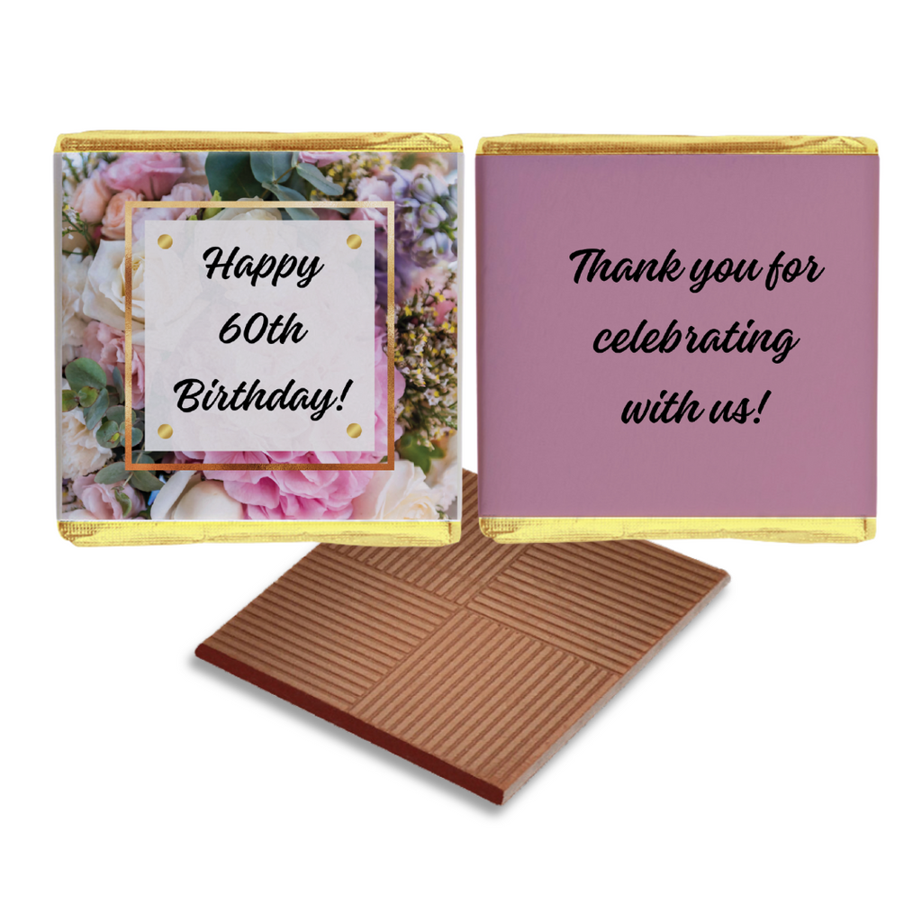 Floral Theme 60th Birthday Chocolates